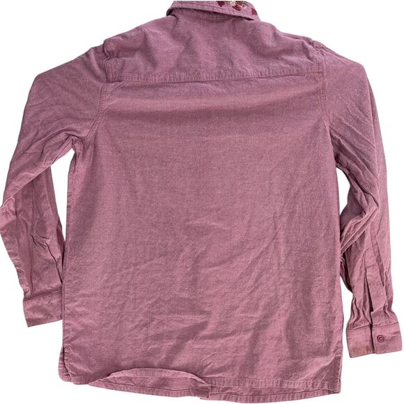 Blair Top Women Size M Pink Button Up Embroidered Floral 100% Cotton STAINS - Picture 2 of 7